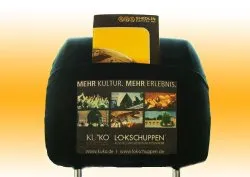 Kopfstützenbezug mit Tasche inkl.Druck ca. 14x14cm